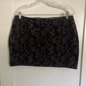Express black and gray snakeskin print mini skirt